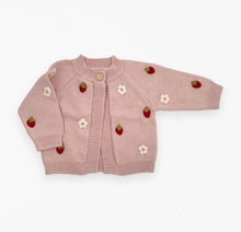 Load image into Gallery viewer, Cotton Strawberry Flower Cardigan - Blush