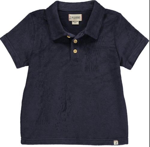 Watergate Navy Terry Towelling Polo