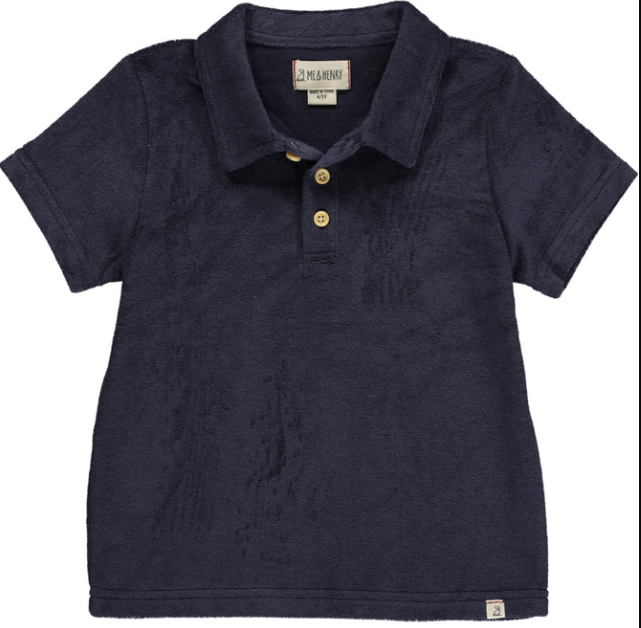 Watergate Navy Terry Towelling Polo
