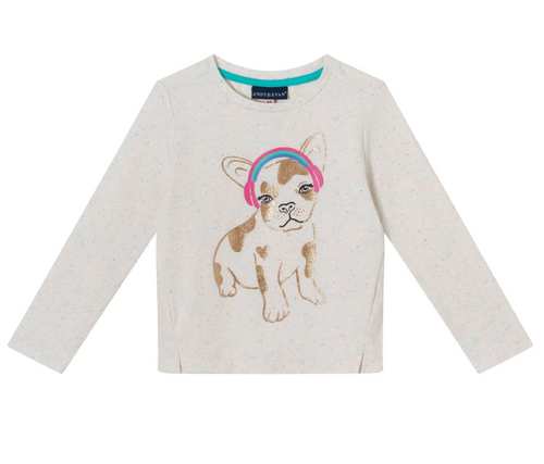 White Dog Long Sleeve Tee