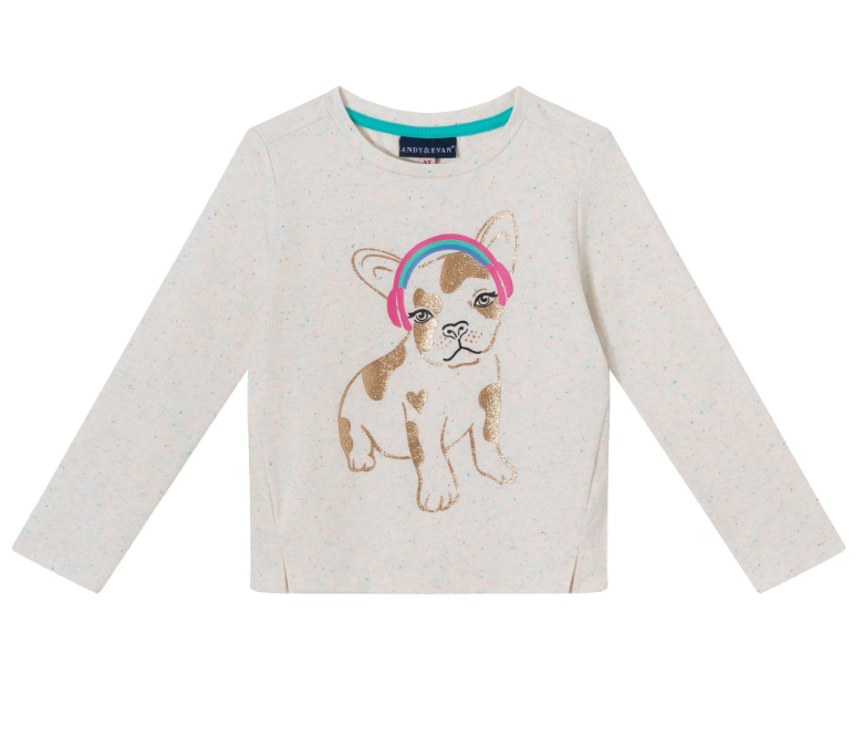 White Dog Long Sleeve Tee