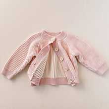 Load image into Gallery viewer, Cotton Brioche Cardigan Pink Baby Kid Apparel Valentines