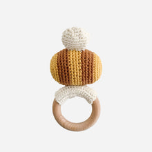 Load image into Gallery viewer, Teether Bee Cotton Crochet Rattle Spring Summer Baby Toy