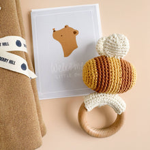 Load image into Gallery viewer, Teether Bee Cotton Crochet Rattle Spring Summer Baby Toy