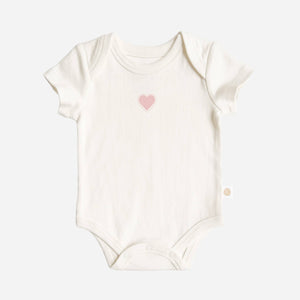 Onesie Pink Heart Baby Bodysuit Organic Graphic Tee Gift