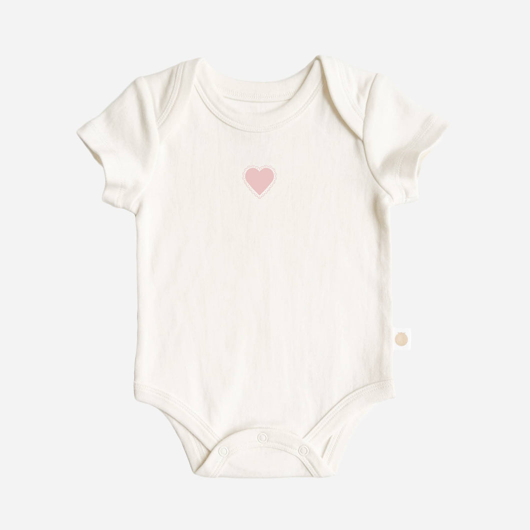 Onesie Pink Heart Baby Bodysuit Organic Graphic Tee Gift