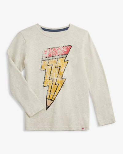 Graphic Long Sleeve Tee - Cloud Heather
