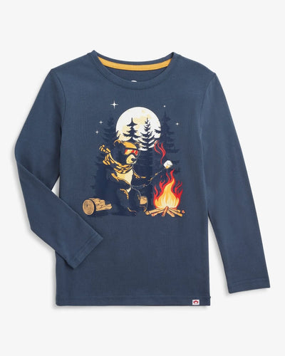 Graphic Long Sleeve Tee - Denim Blue