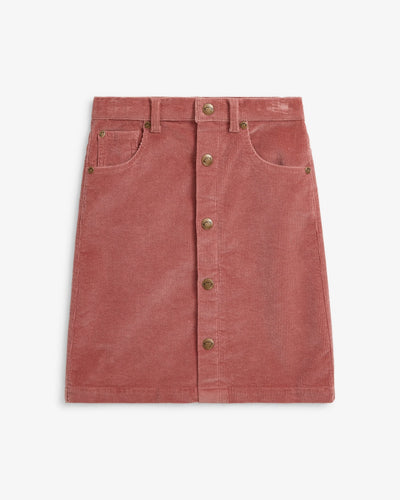 Vera Button Front Skirt - Dusty Rose