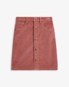 Vera Button Front Skirt - Dusty Rose