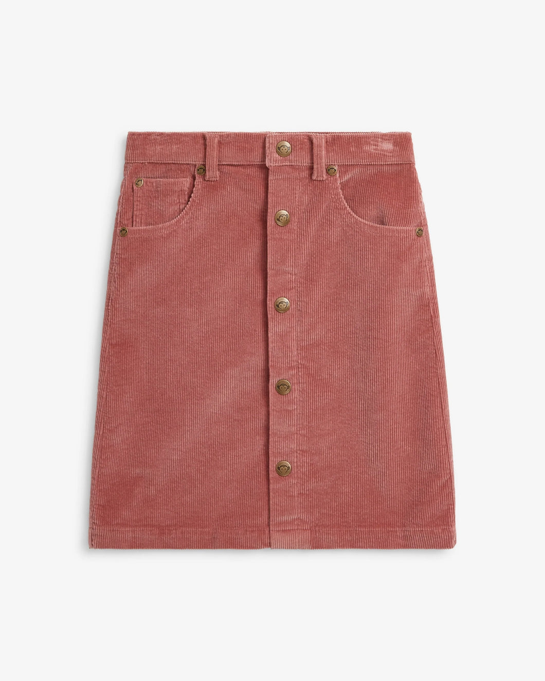 Vera Button Front Skirt - Dusty Rose