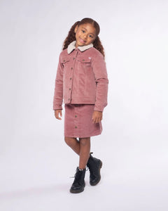 Vera Button Front Skirt - Dusty Rose