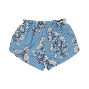 Girls Theodore Short - Blue Bouquet Floral