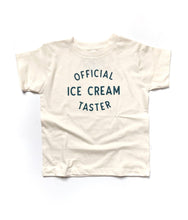Load image into Gallery viewer, Kids Summer Tee, Official Ice Cream Taster, natural