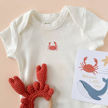 Load image into Gallery viewer, Teether Crab Cotton Crochet Summer Nautical Ocean