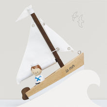 Load image into Gallery viewer, Wooden Sailing Boat &amp; Captain