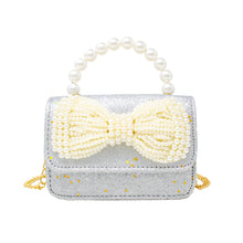 Load image into Gallery viewer, Glitter Pearl Handle Bow Handbag