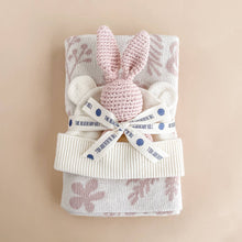 Load image into Gallery viewer, Teether Bunny Pink Crochet Rattle Spring Summer Baby Gift
