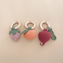 Load image into Gallery viewer, Teether Orange Cotton Rattle Fruit Baby Clementine Pumpkin