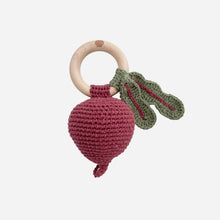 Load image into Gallery viewer, Teether Beet Cotton Crochet Rattle Baby Toy Spring Summer