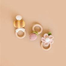 Load image into Gallery viewer, Teether Bee Cotton Crochet Rattle Spring Summer Baby Toy