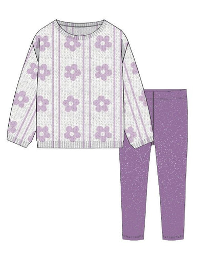Flower Sherpa Sweater & Legging Set
