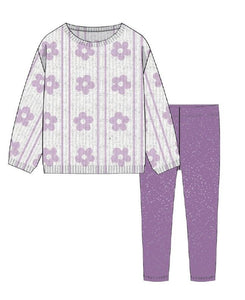 Flower Sherpa Sweater & Legging Set