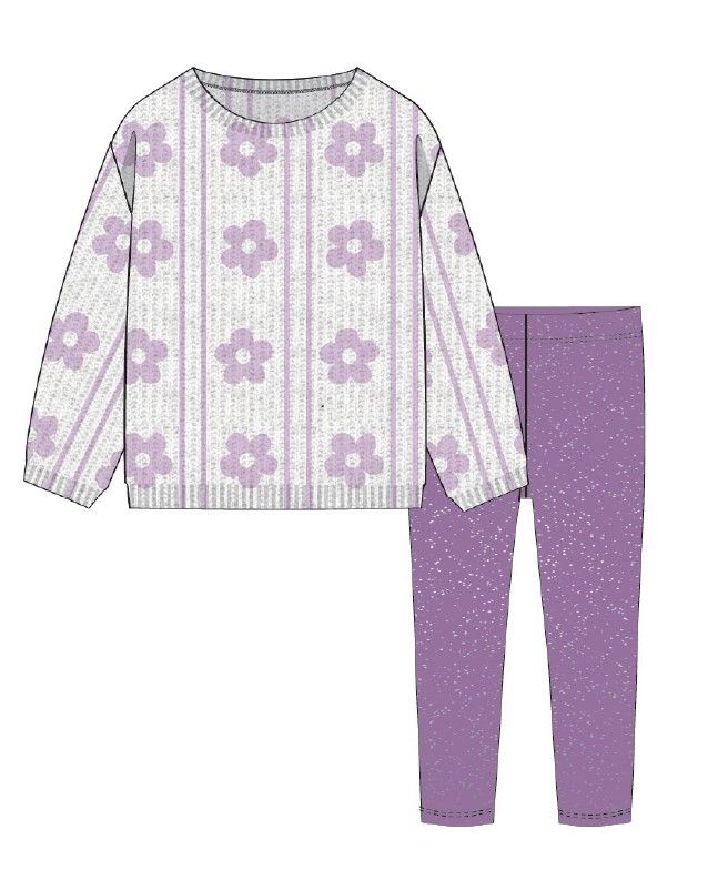 Flower Sherpa Sweater & Legging Set