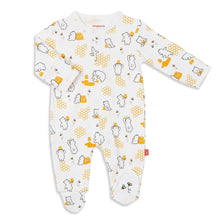 Load image into Gallery viewer, Honey Bee Mine Organic Cotton Magnetic Footie