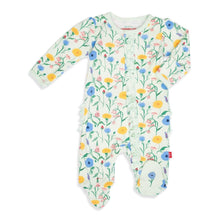 Load image into Gallery viewer, Le Jardin Organic Cotton Ruffle Magnetic Parent Favorite Footie