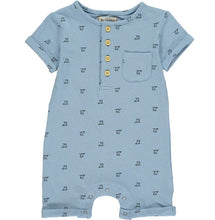 Load image into Gallery viewer, Martingale Blue Henley Henry Romper