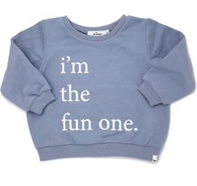 Load image into Gallery viewer, oh baby! Brooklyn Boxy Sweatshirt &quot;i&#39;m the fun one&quot; Print - Fog