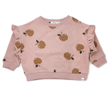 Load image into Gallery viewer, oh baby! Millie Slouch Sweatshirt with Rust Apples Print - Blush