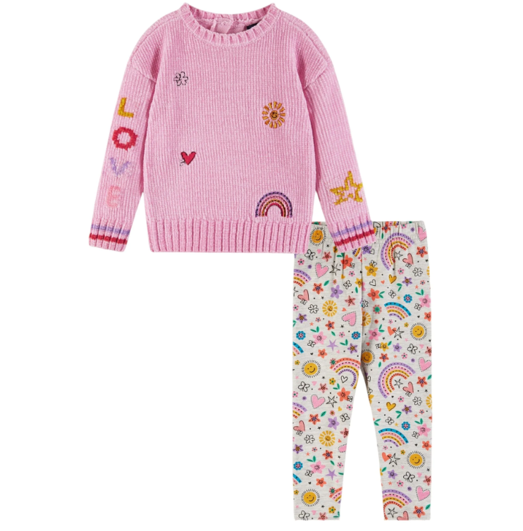 Pink Chenille Sweater & Legging Set