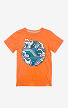 Load image into Gallery viewer, Graphic Short Sleeve Tee - Tidal Waves - Tangerine