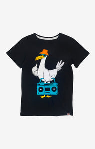 Graphic Short Sleeve Tee - Cool Seagull - Black