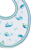 Load image into Gallery viewer, Watercolor Whales Reversible Bib - Multi