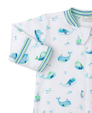 Load image into Gallery viewer, Watercolor Whales Footie w/ Zip PRT - Multi