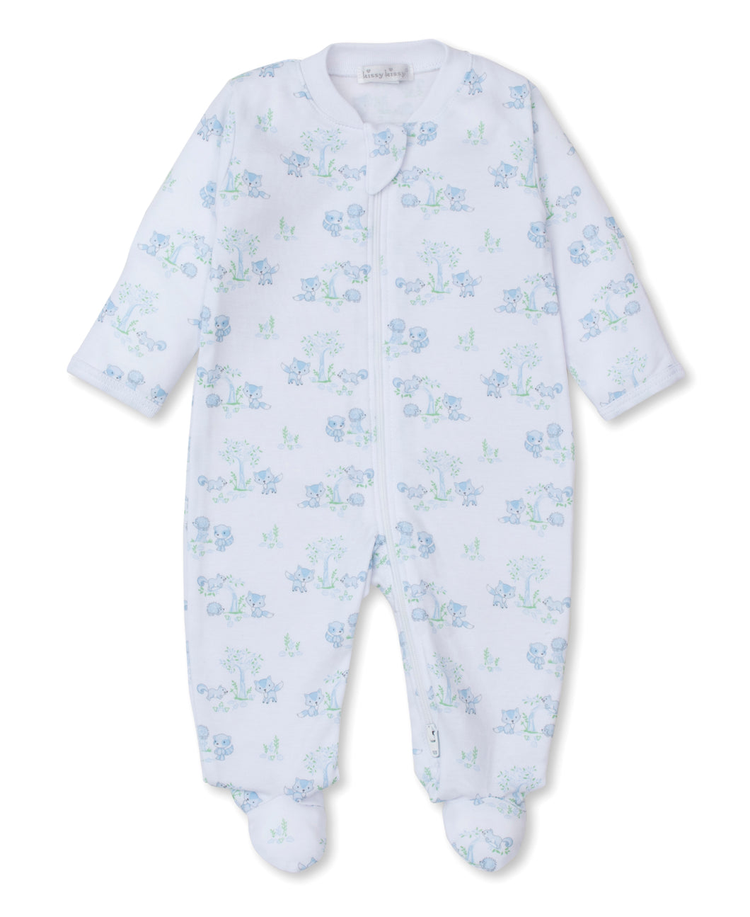 Forest Fun Footie w/ Zip PRT - Light Blue