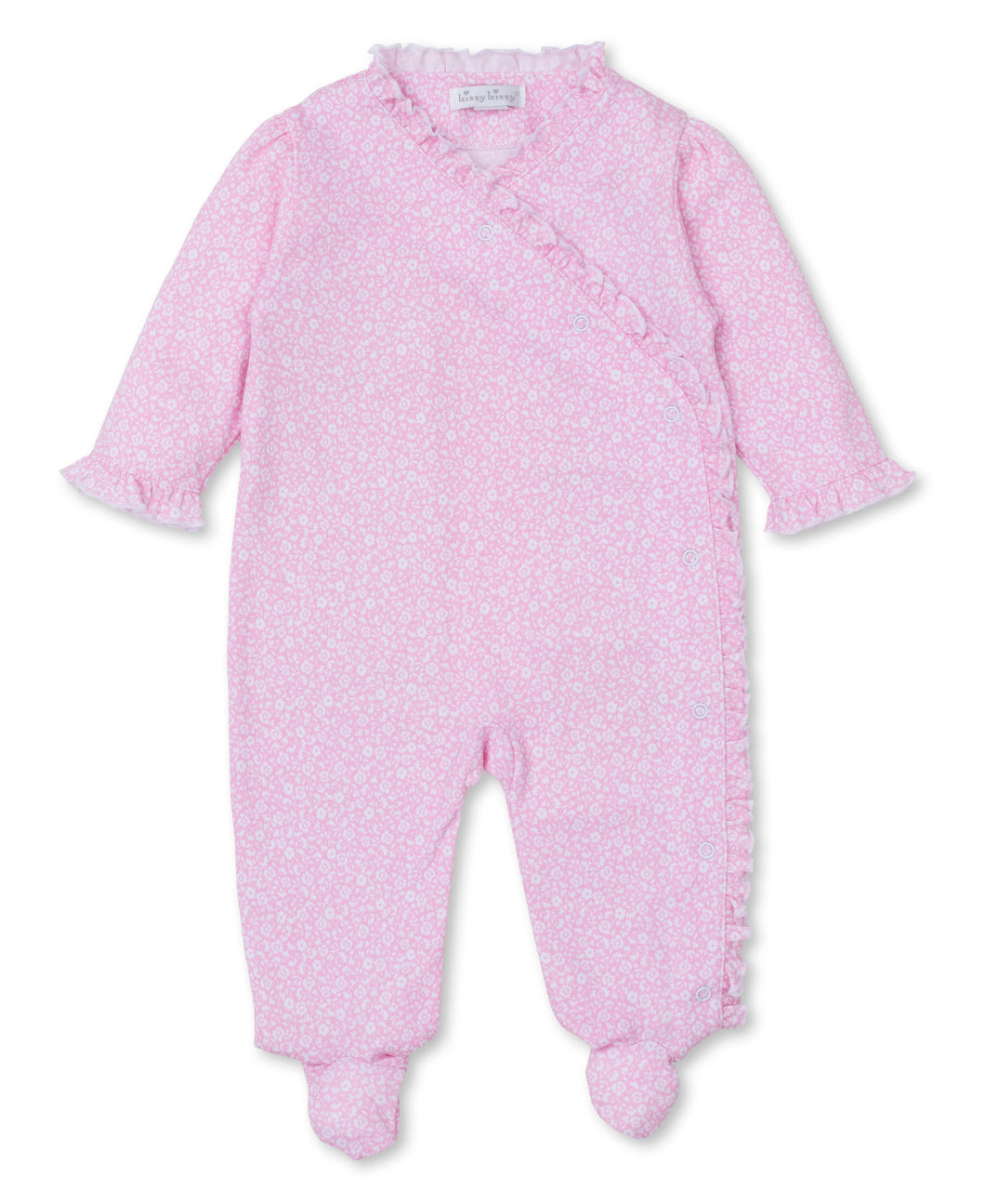 Fall Flower Pat Footie PRT - Pink