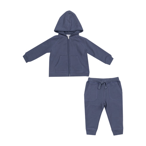 Footballs Inky Blue French Terry -  Hoodie & Jogger