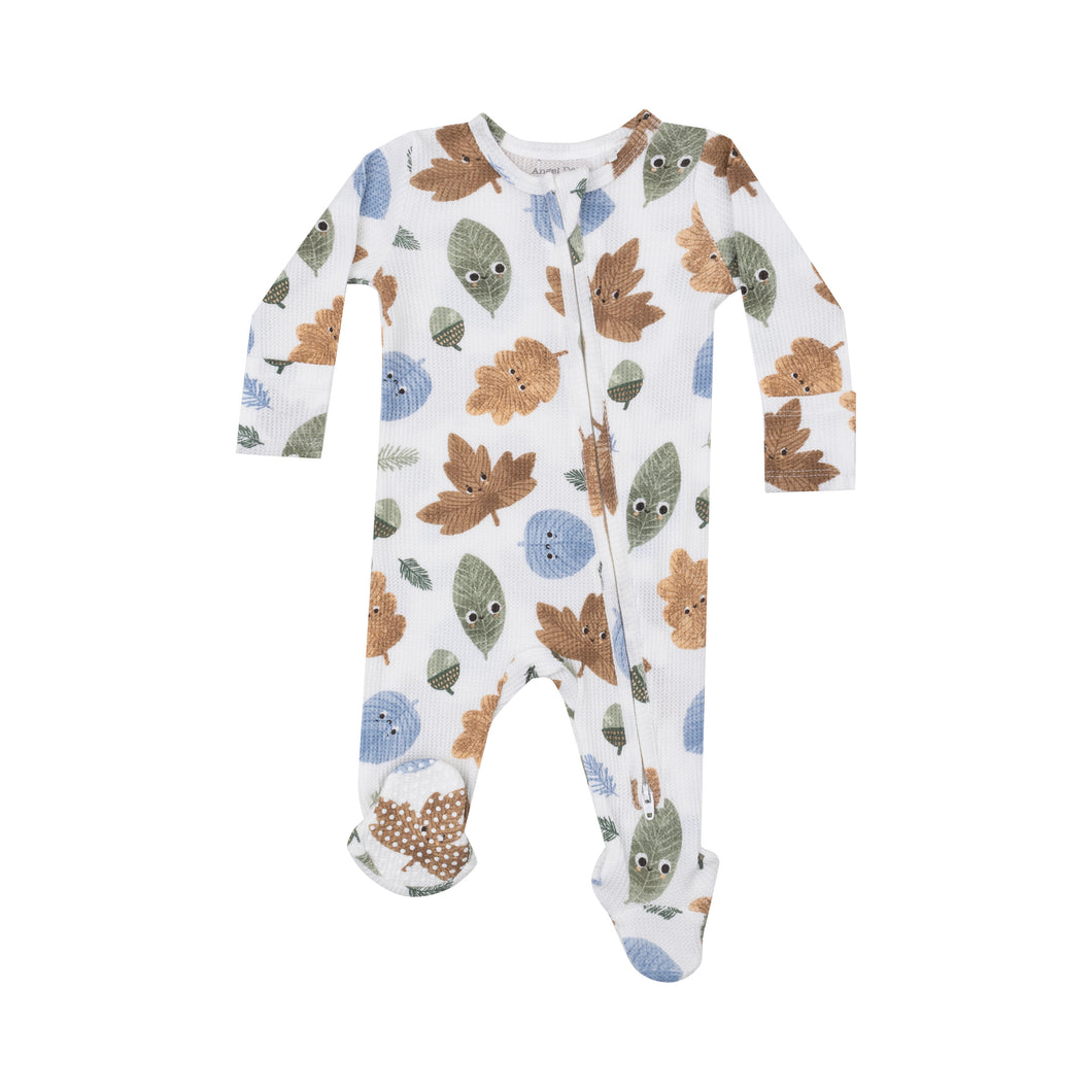 Cuddly Leaves - 2 Way Zipper Footie