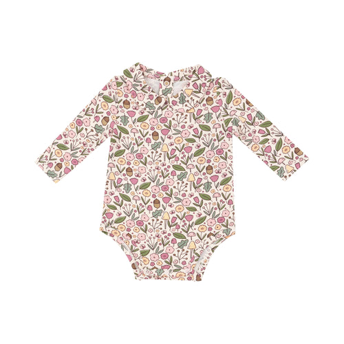 Acorn Floral - Peter Pan Collar Bodysuit