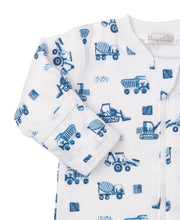 Load image into Gallery viewer, Construction Trucks Footie w/ Zip PRT - Light Blue