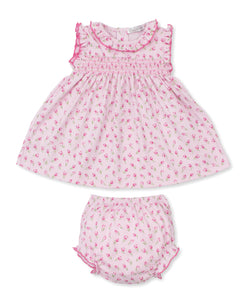 Tulip Blossoms Dress Set PRT Smk - Pink