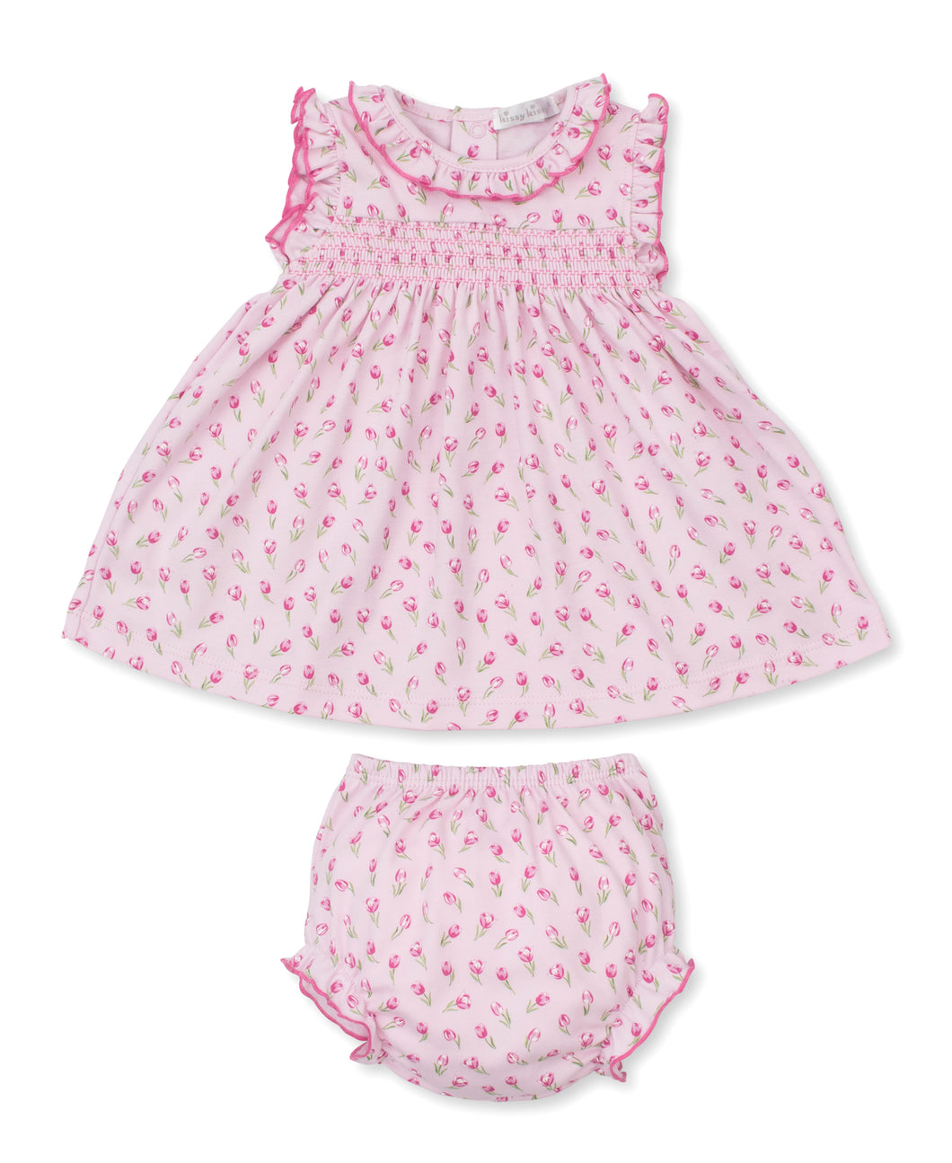Tulip Blossoms Dress Set PRT Smk - Pink