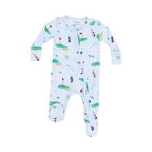 Load image into Gallery viewer, Golf Things - Blue 2 Way Zipper Footie