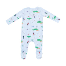 Load image into Gallery viewer, Golf Things - Blue 2 Way Zipper Footie