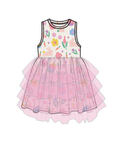 Easter Bunnies - Pink Twirly Tank Tutu Dress