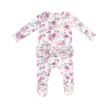 Load image into Gallery viewer, Cute Little Roses 2 Way Ruffle Zipper Footie